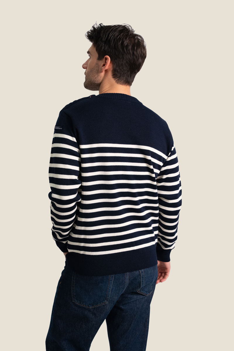Pull homme en laine mérinos, col rond, Eugene