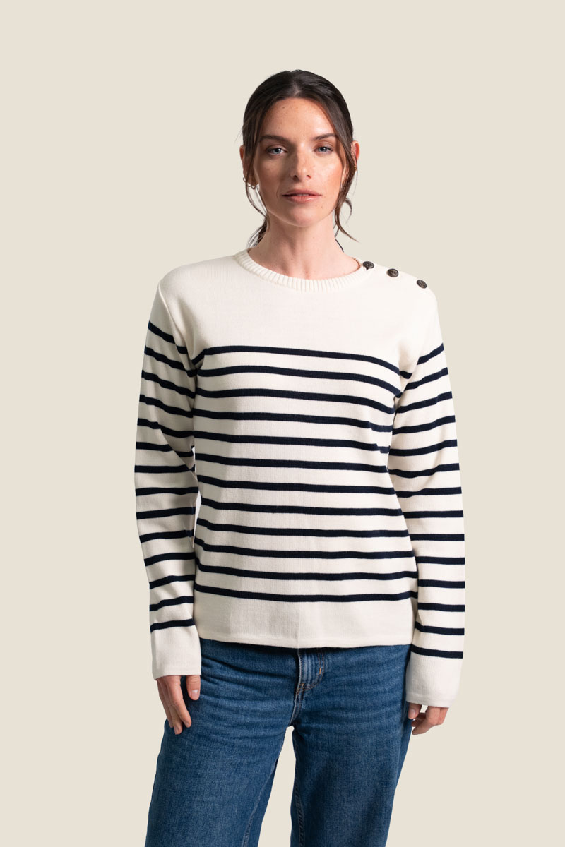 Pull femme col rond en maille mérinos Marthe