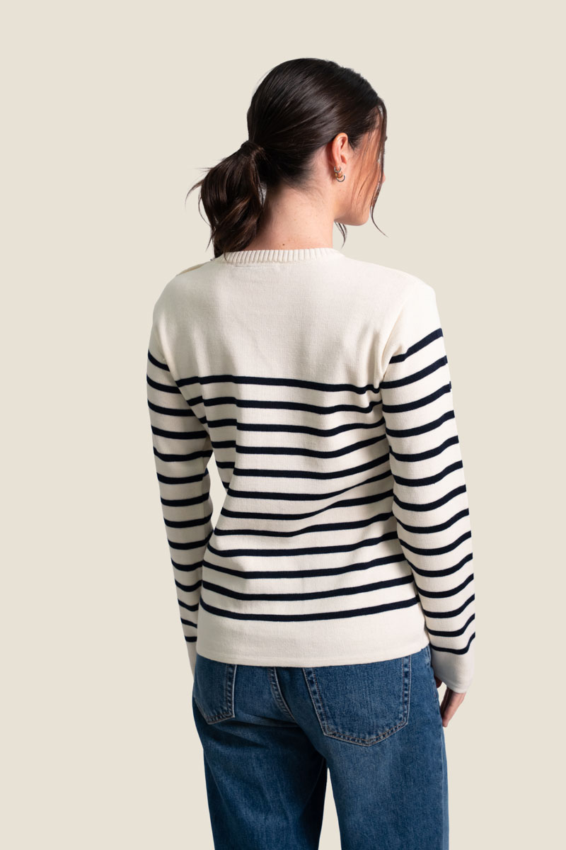 Pull femme col rond en maille mérinos Marthe