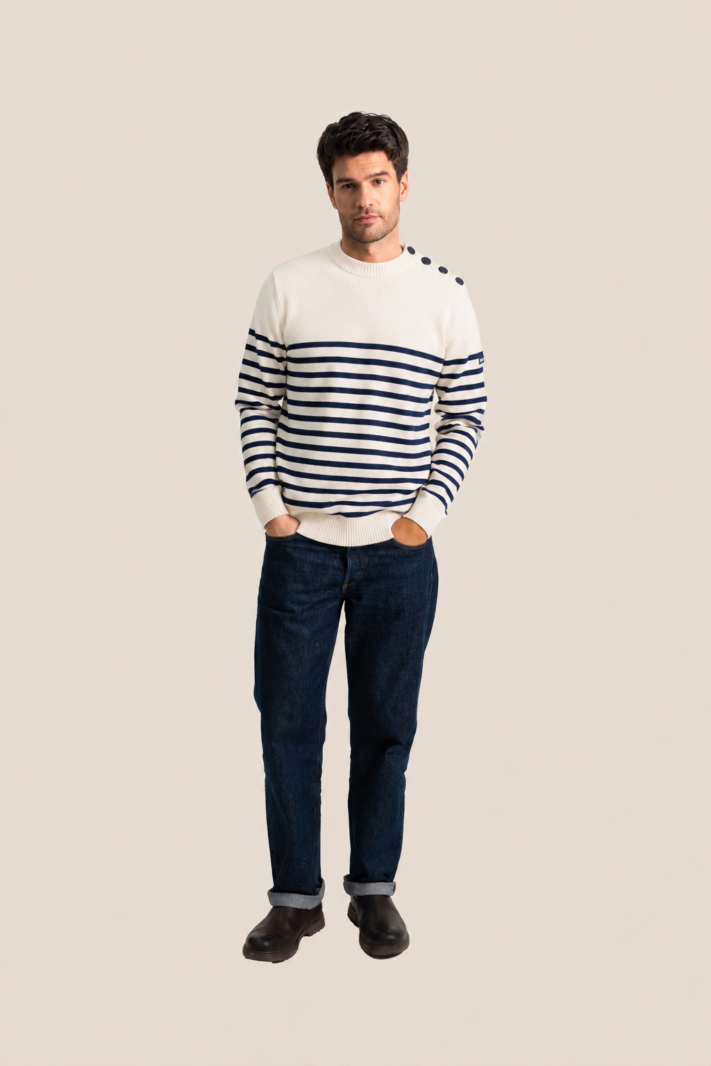 Pull homme bouton épaule James