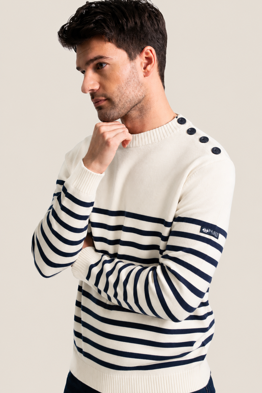 Pull homme bouton épaule James